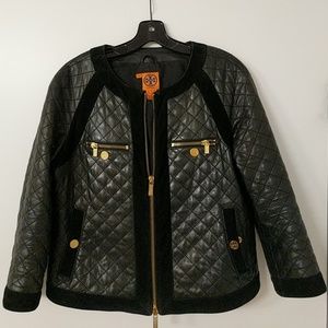 Tory Burch - Black Quilted Leather Jacket